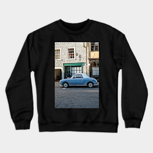 Classic car parked up in a quiet street in Norwich Crewneck Sweatshirt